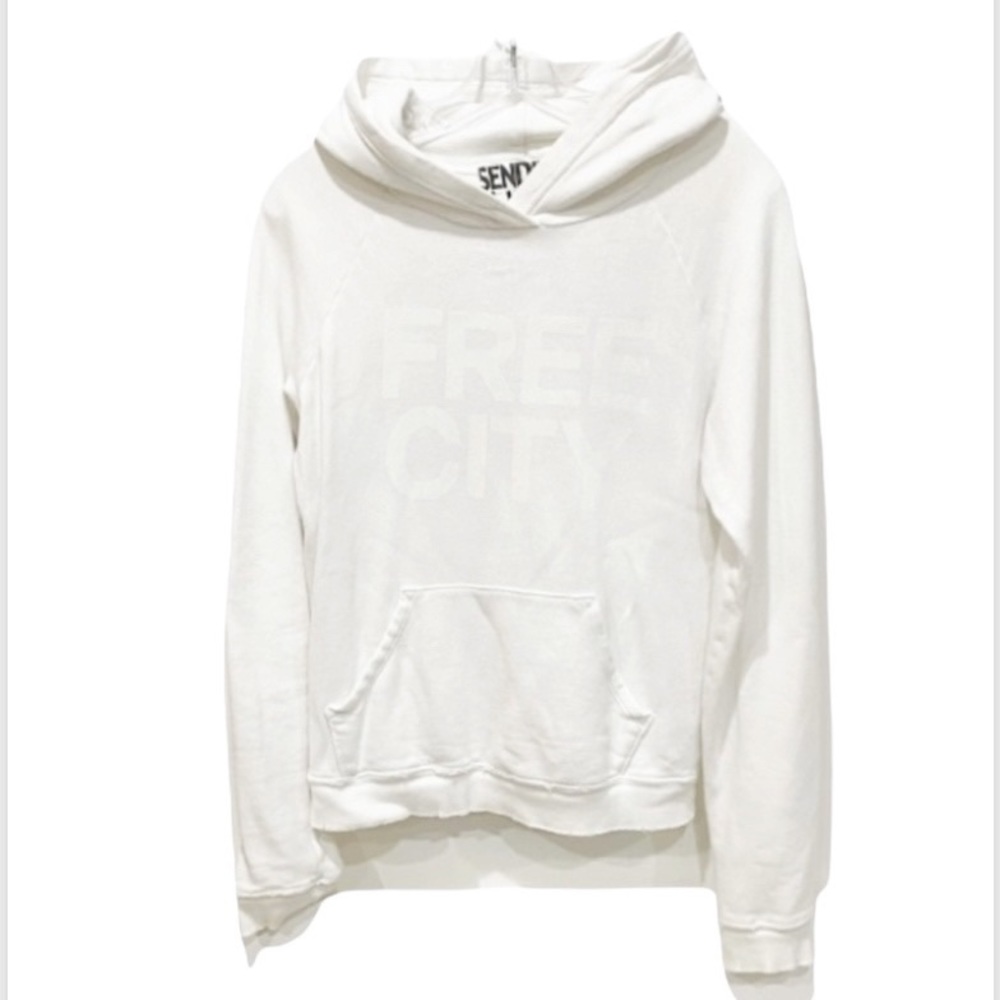 FREECITY Basic Goodness White Hoodie Size 0 Excellent Condition
